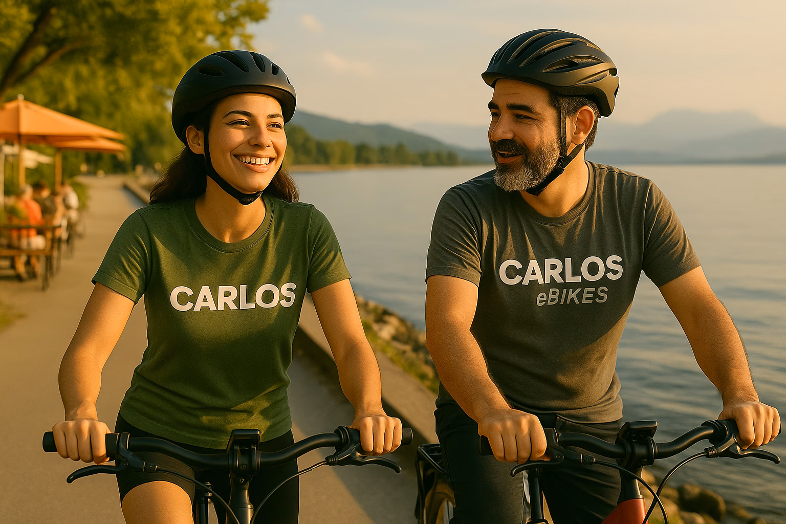 Marisol und Carlos machen endlich ihre geplante Tour rund um den Bodensee, vorbei an Cafés, dem Wasser und frischer Alpenluft